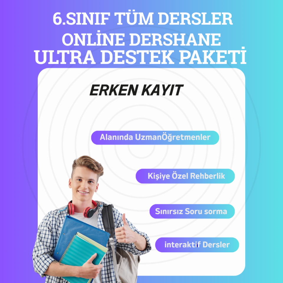2026-2027 6.Sınıf Tüm Dersler Ultra Destek Paketi Erken Kayıt