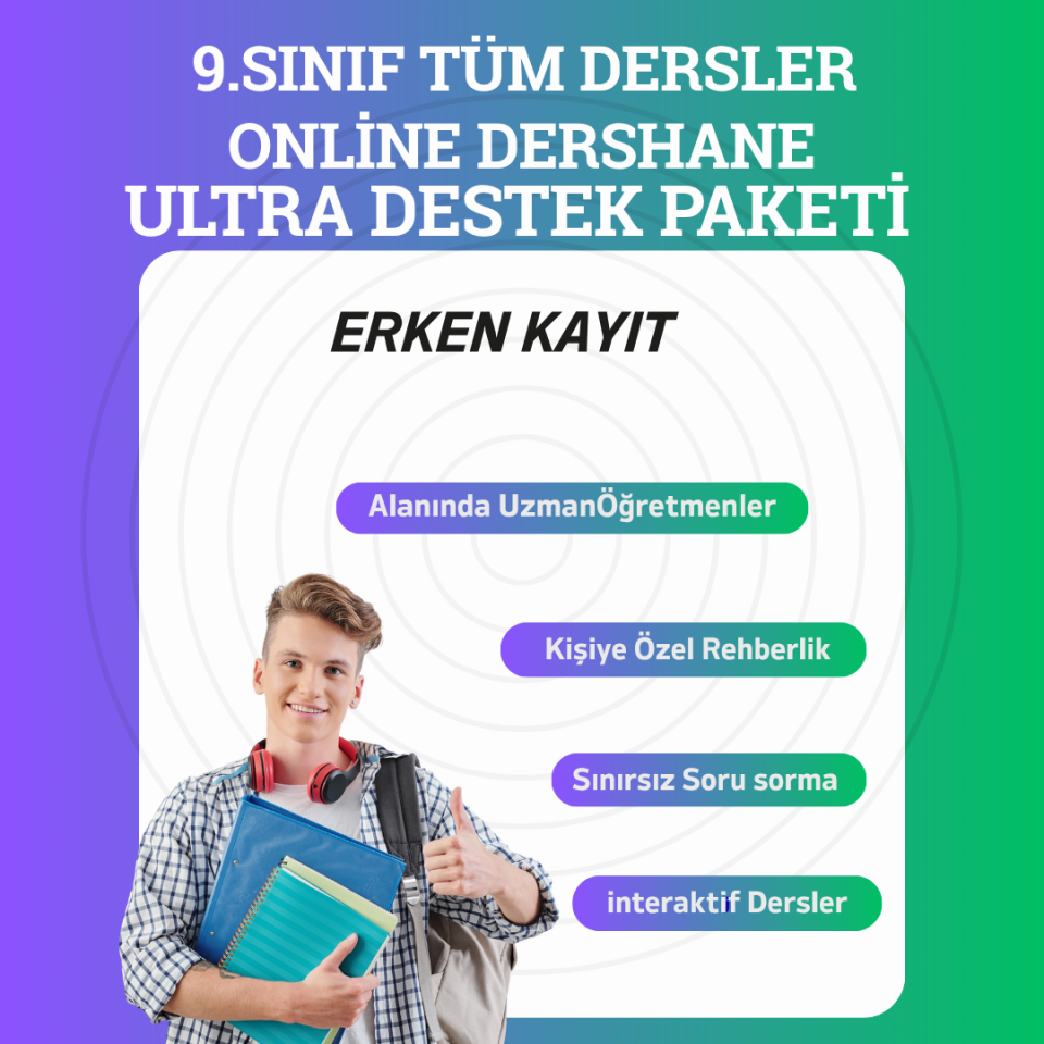 2026-2027 9.Sınıf Tüm Dersler Ultra Destek Paketi Erken Kayıt