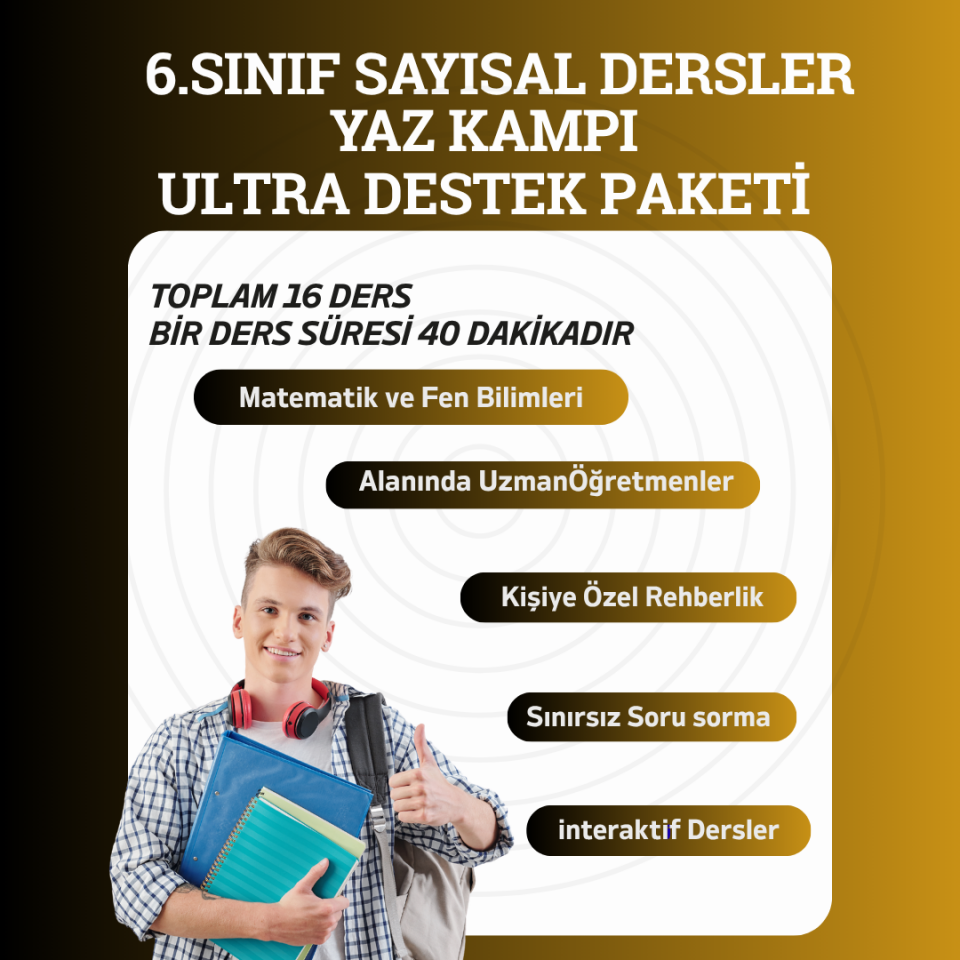 6.Sınıf Sayısal Dersler Yaz Kampı Ultra Destek Paketi