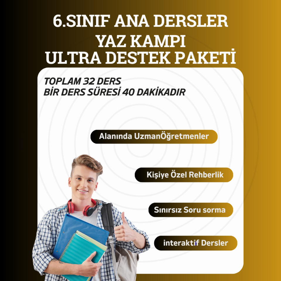 6.Sınıf Ana Dersler Yaz Kampı Ultra Destek Paketi