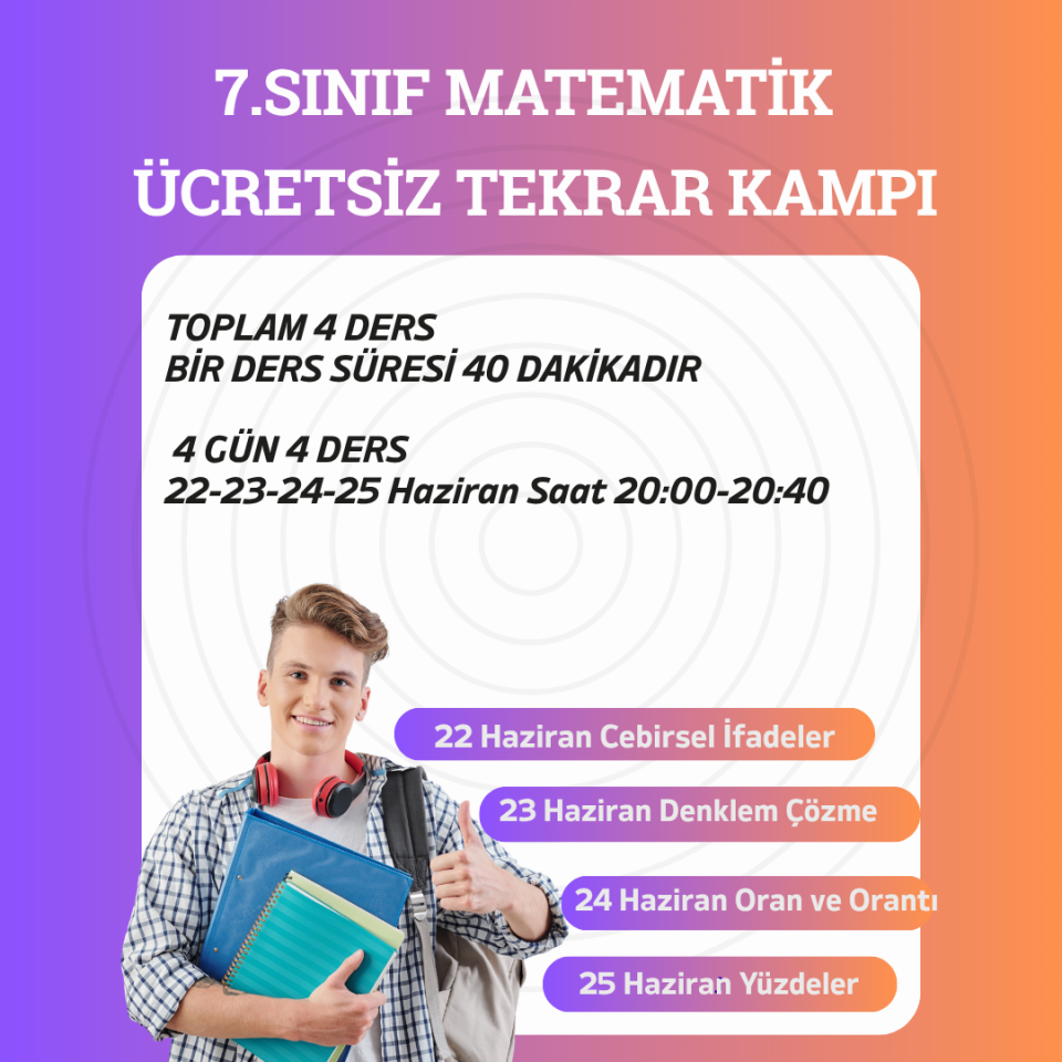 LGS 2027 Ücretsiz 7.Sınıf Matematik Tekrar Kampı (7'den 8'e Geçenler için)