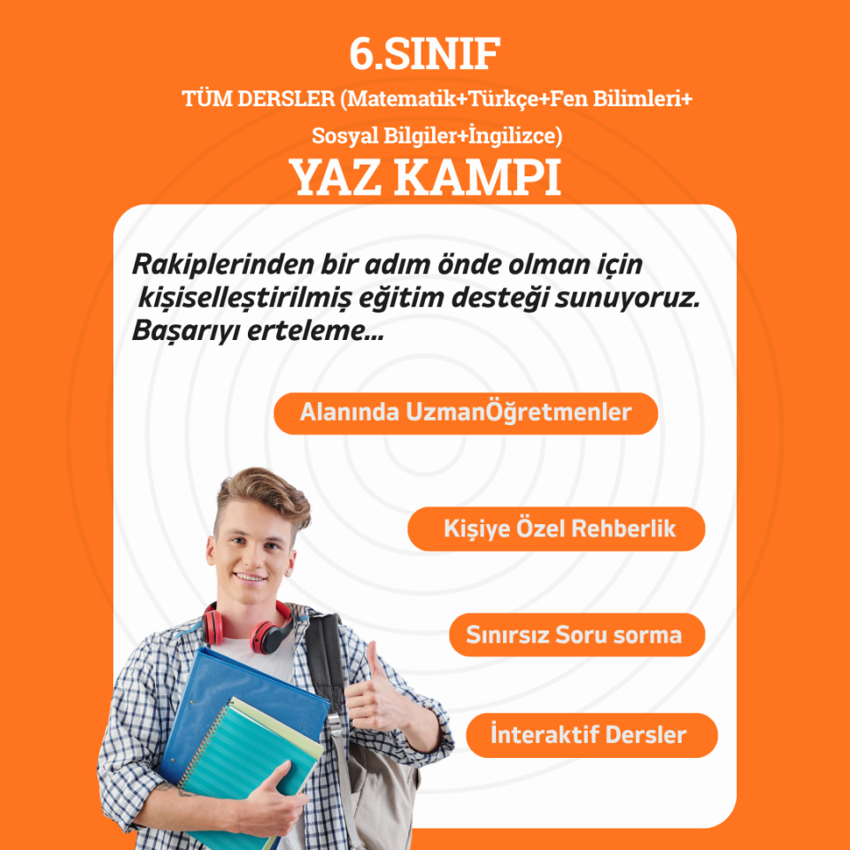 6.Sınıf Tüm Dersler Yaz Kampı Vip Grup Ders Paketi