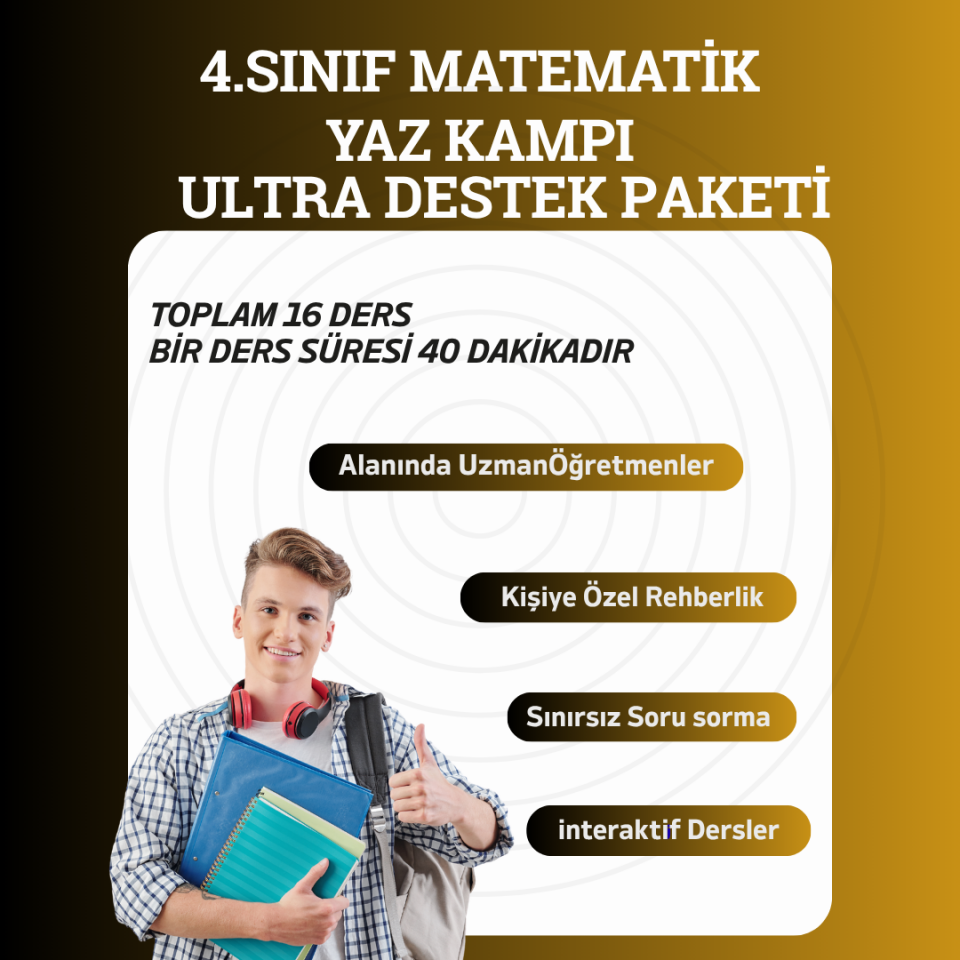 4.Sınıf Matematik Yaz Kampı Ultra Destek Paketi
