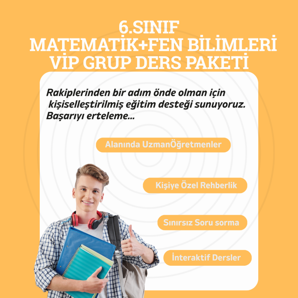 6.Sınıf Sayısal Dersler Vip Grup Ders Paketi