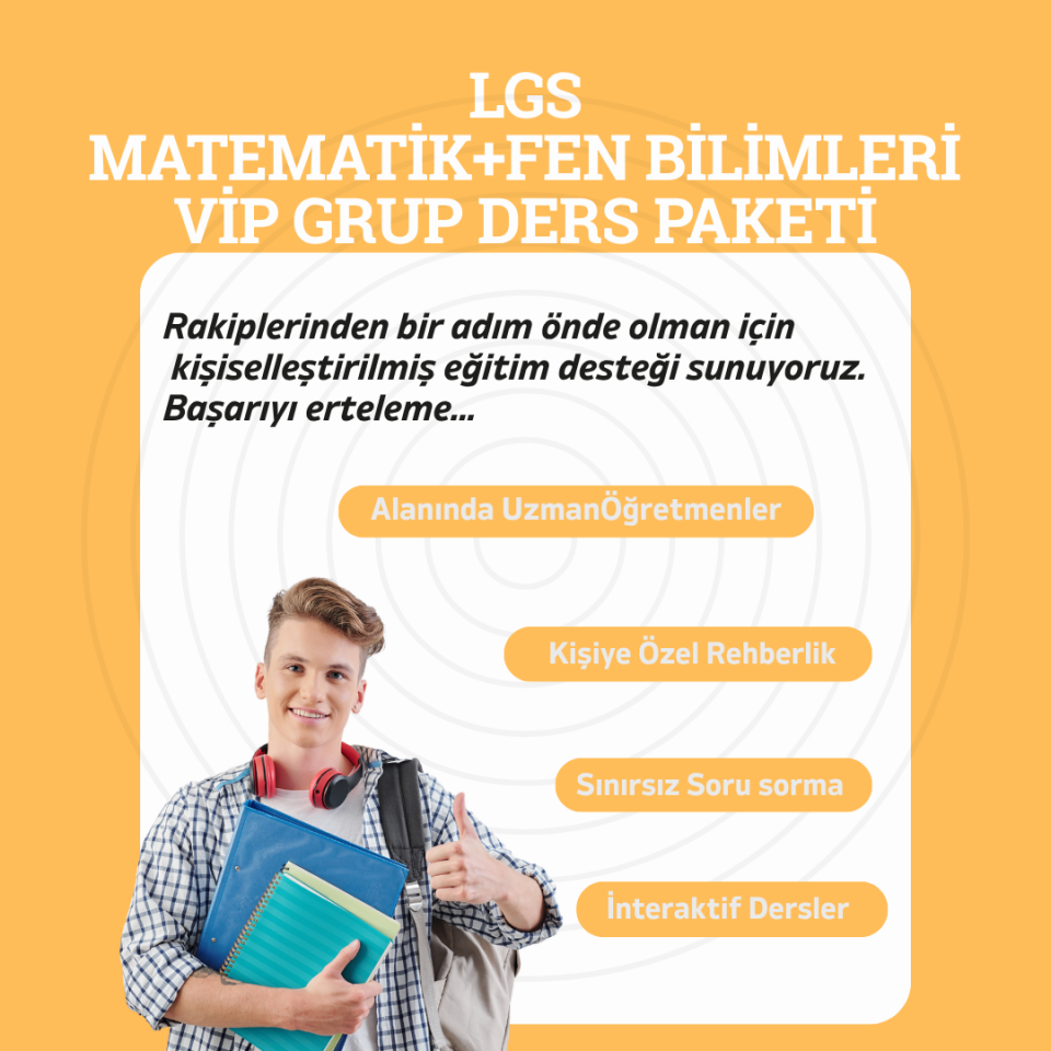 8.sınıf(LGS) Sayısal Dersler Vip Grup Ders Paketi