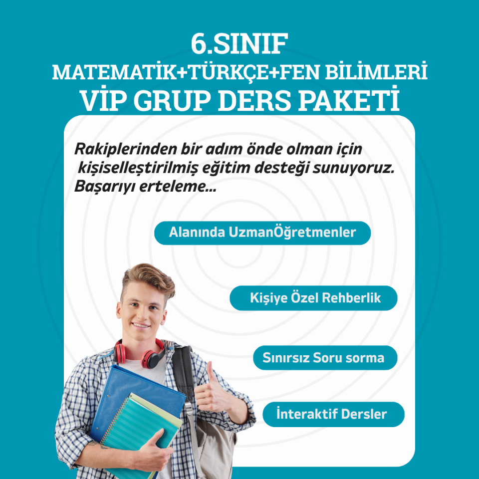 6.Sınıf Ana Dersler Vip Grup Ders Paketi