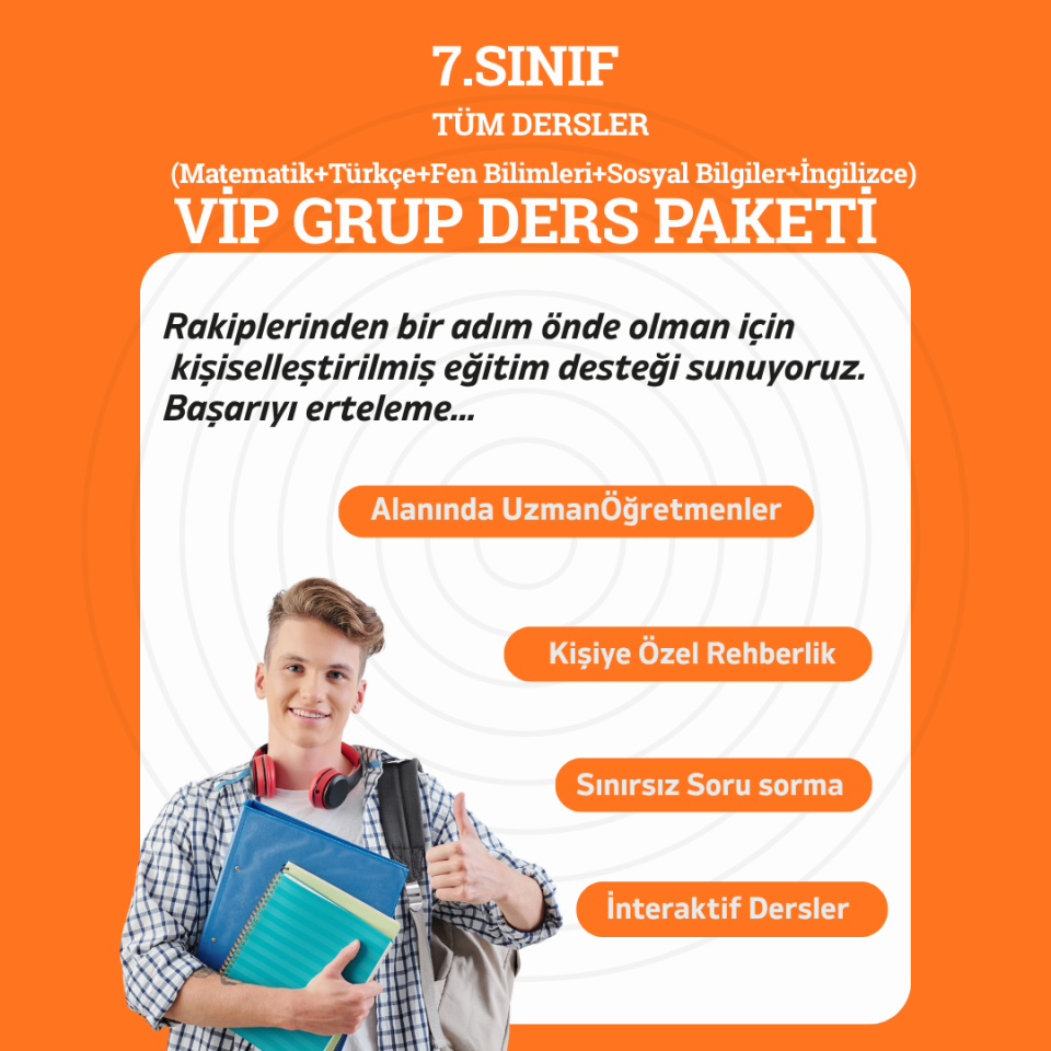 7.Sınıf Tüm Dersler Vip Grup Ders Paketi